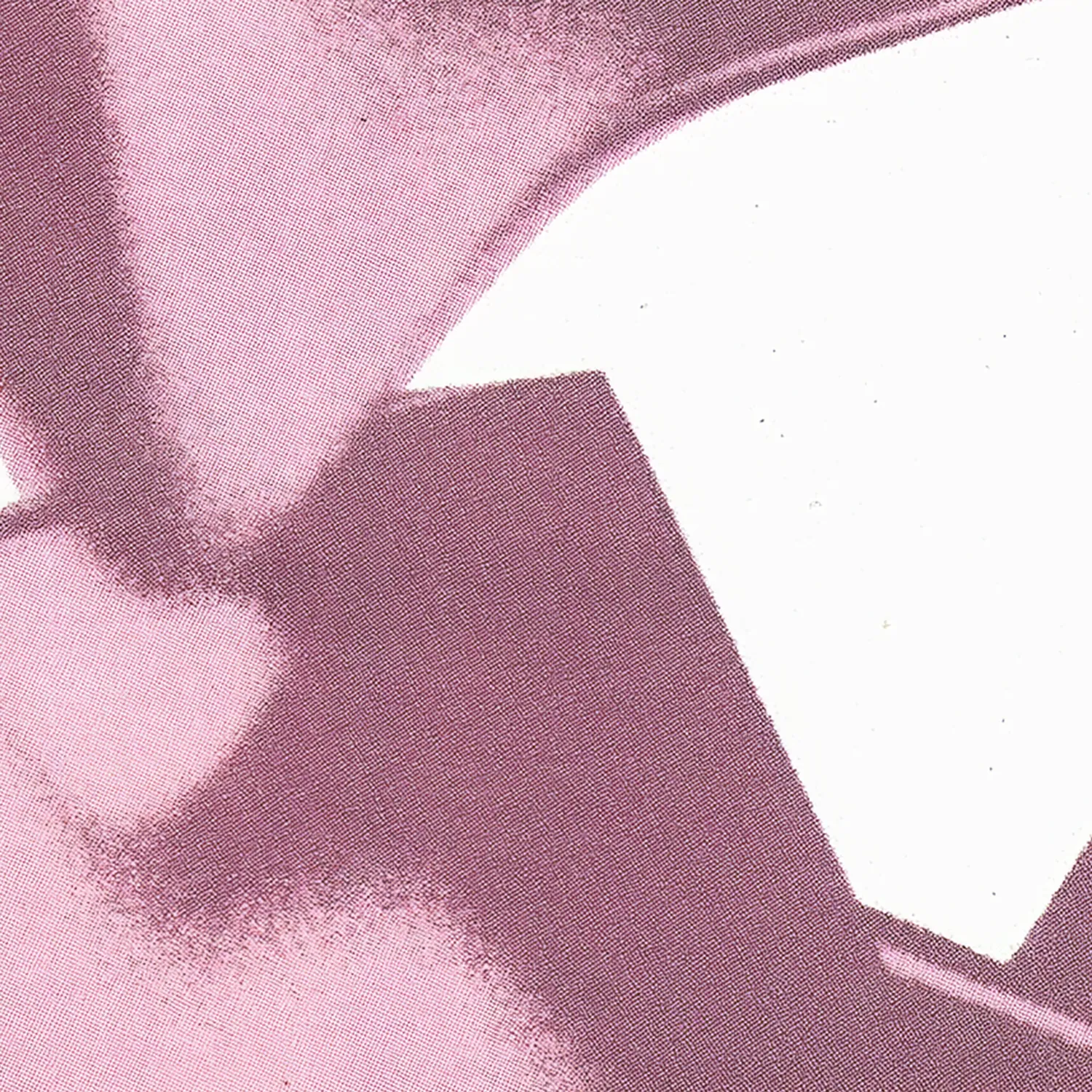 Macro scan of magenta ink on paper, with the printing screen visible